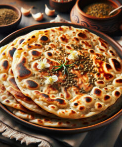 Prepared with freshly ground carom seeds (ajwain), our Ajwain Paratha offers a unique, digestive-friendly flavor. The dough is kneaded and cooked with the utmost attention to hygiene, ensuring a clean, fresh, and aromatic addition to your meal.