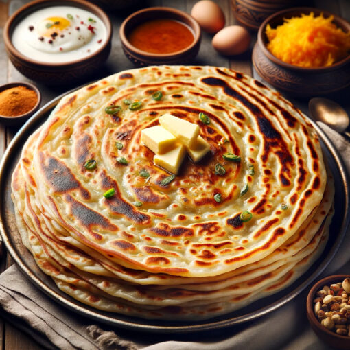 Laccha Paratha, known for its crispy, flaky layers, is made using fresh dough, rolled and cooked to achieve the perfect balance of crunch and softness. Our kitchen’s commitment to hygiene ensures that each paratha is not only delicious but also safe and healthy to eat.