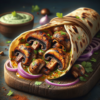 Mushroom Achari Tikka Roll
