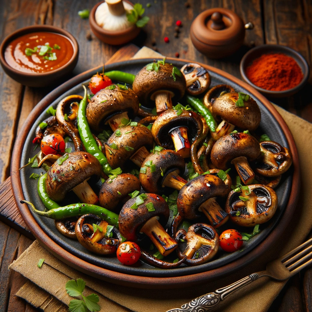 Mushroom Achari Tikka