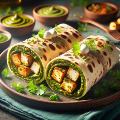 Paneer Achari Tikka Roll